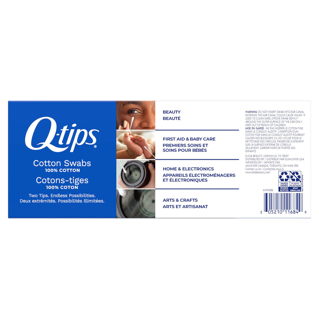Q-tips Cotton Swabs, 500 Count (Pack of 2)
