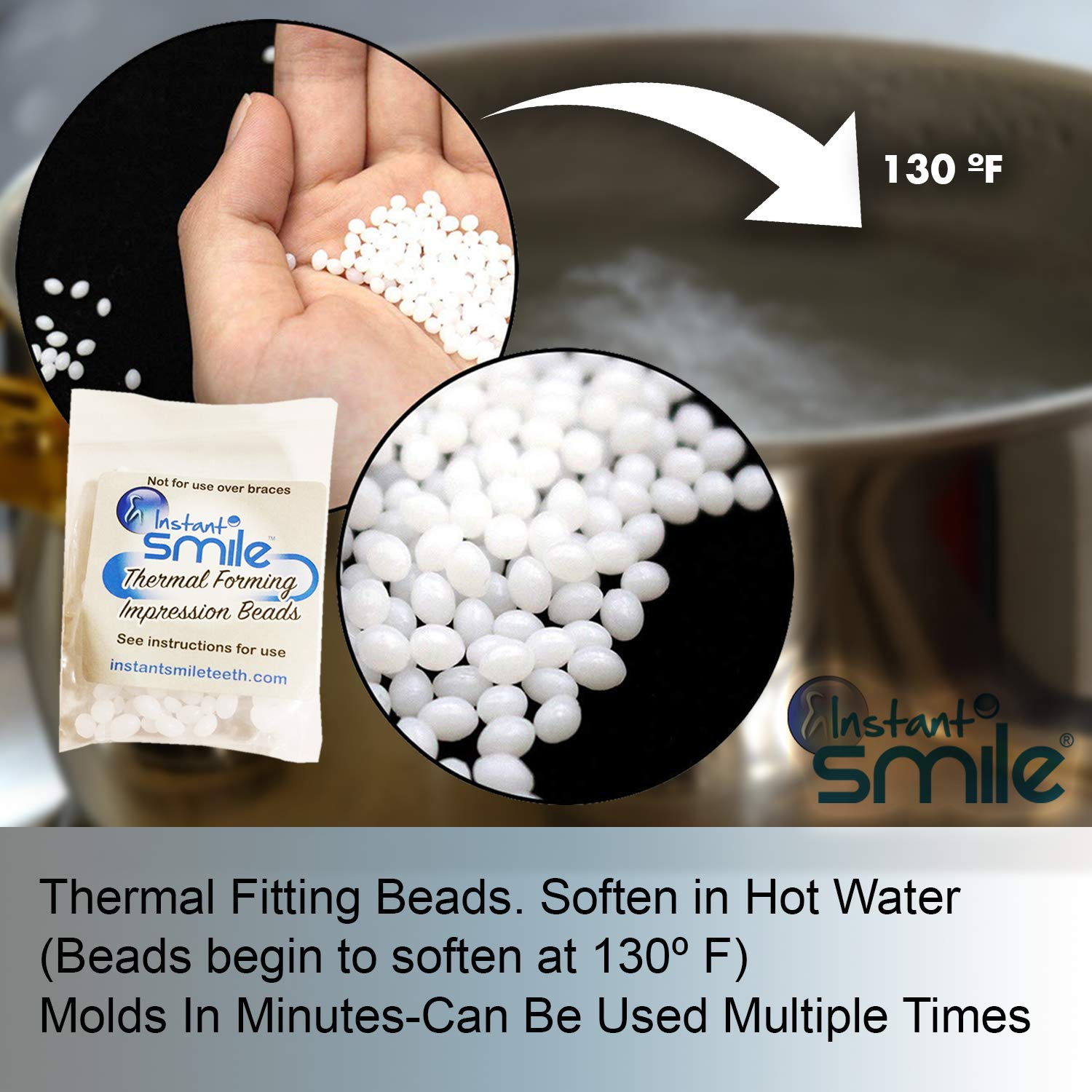 Buy now 8 Packages of Instant Smile Billy Bob Replacement Thermal Adhesive Fitting Beads for Fake Teeth at indiglob india