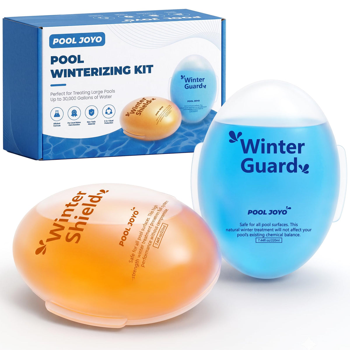 Professional Pool Winter Closing Kit for Above Ground & Inground Pools, Winterizing Treatment for Pool Closing, Helps Maintain Water Quality During Winter, Up to 30,000 Gallons