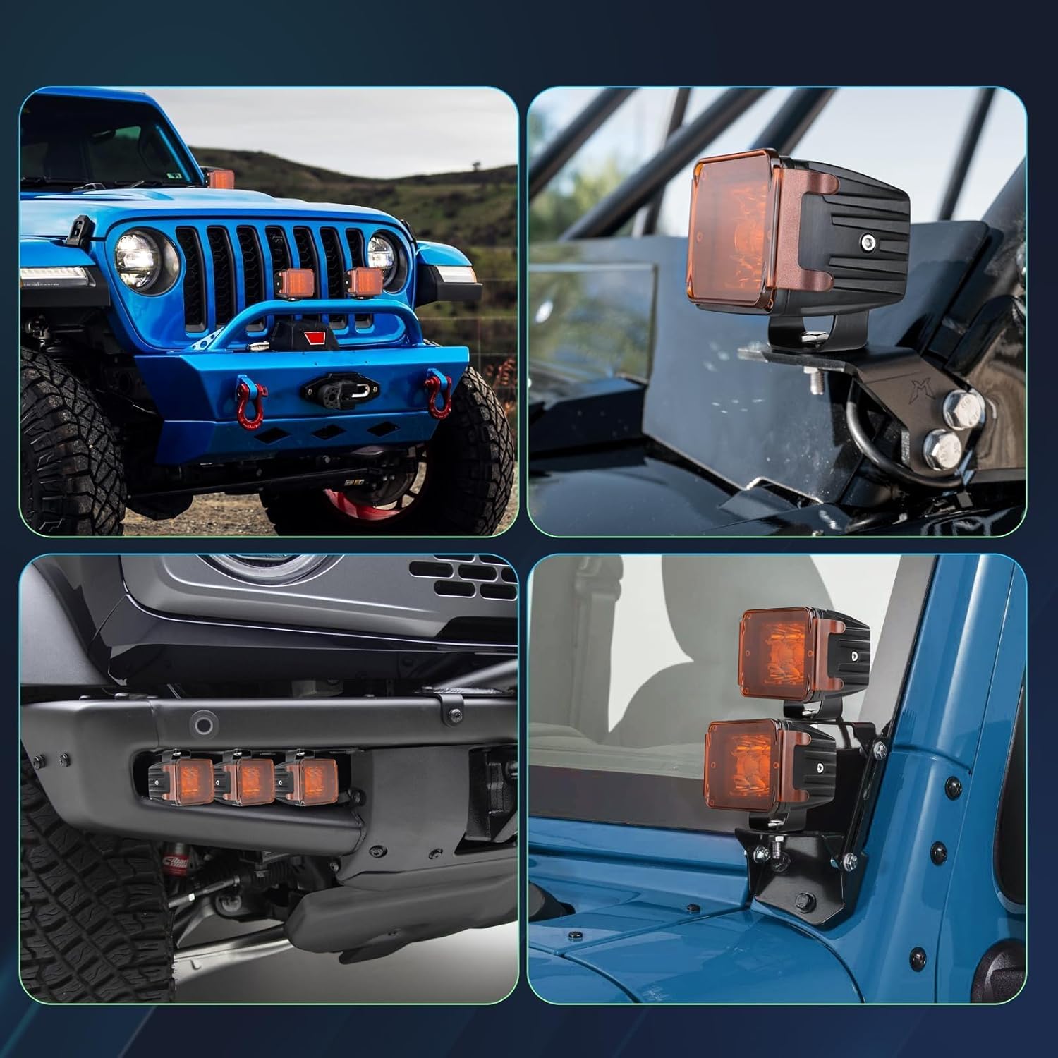Buy now 2PCS Pod Light Covers Amber 3 Inch LED Light Bar Cover Amber LED Pods 3x3 Square Work Lights Cube Covers Ditch Pods PC Lens Cover at indiglob india