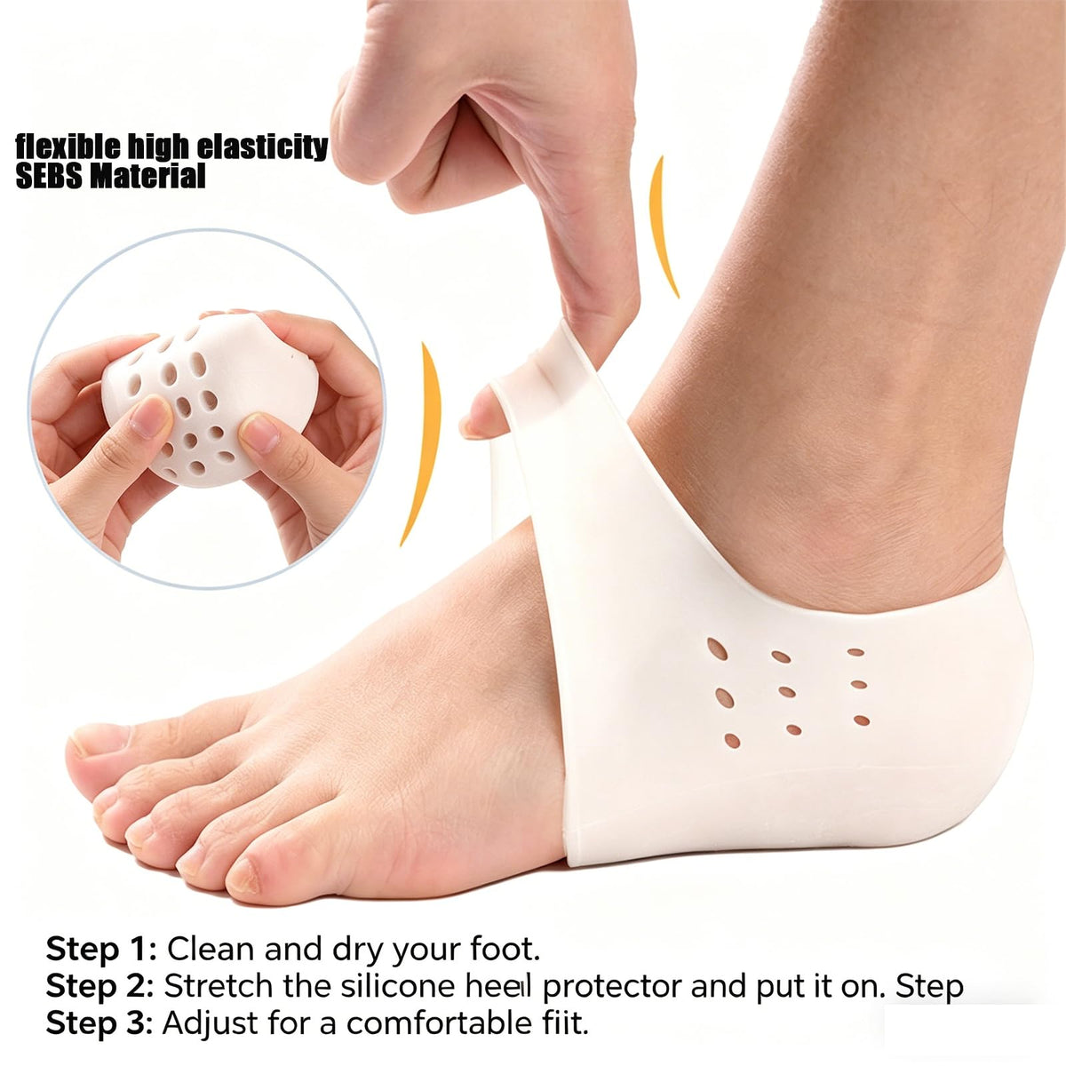 Height Increase Insoles - 1.4 Inches Height Increase Heel Cups for All-Day Comfort - Shock-Absorbing SEBS Gel Inserts for Boots & Sneakers, Deep U-Shape Heel Cushions for Men & Women