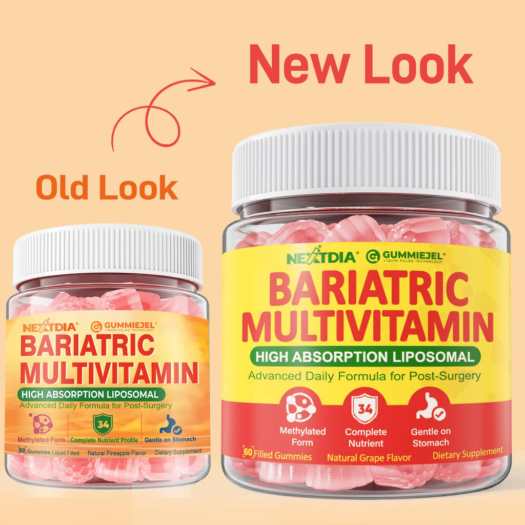 Liposomal Methylated Bariatric Multivitamin Gummies with Iron for Women & Men, High Absorption Multivitamin w/CoQ 10, Probiotic, Digestive Enzymes Support Gastric Bypass & Sleeve Recover, Energy,1Pack