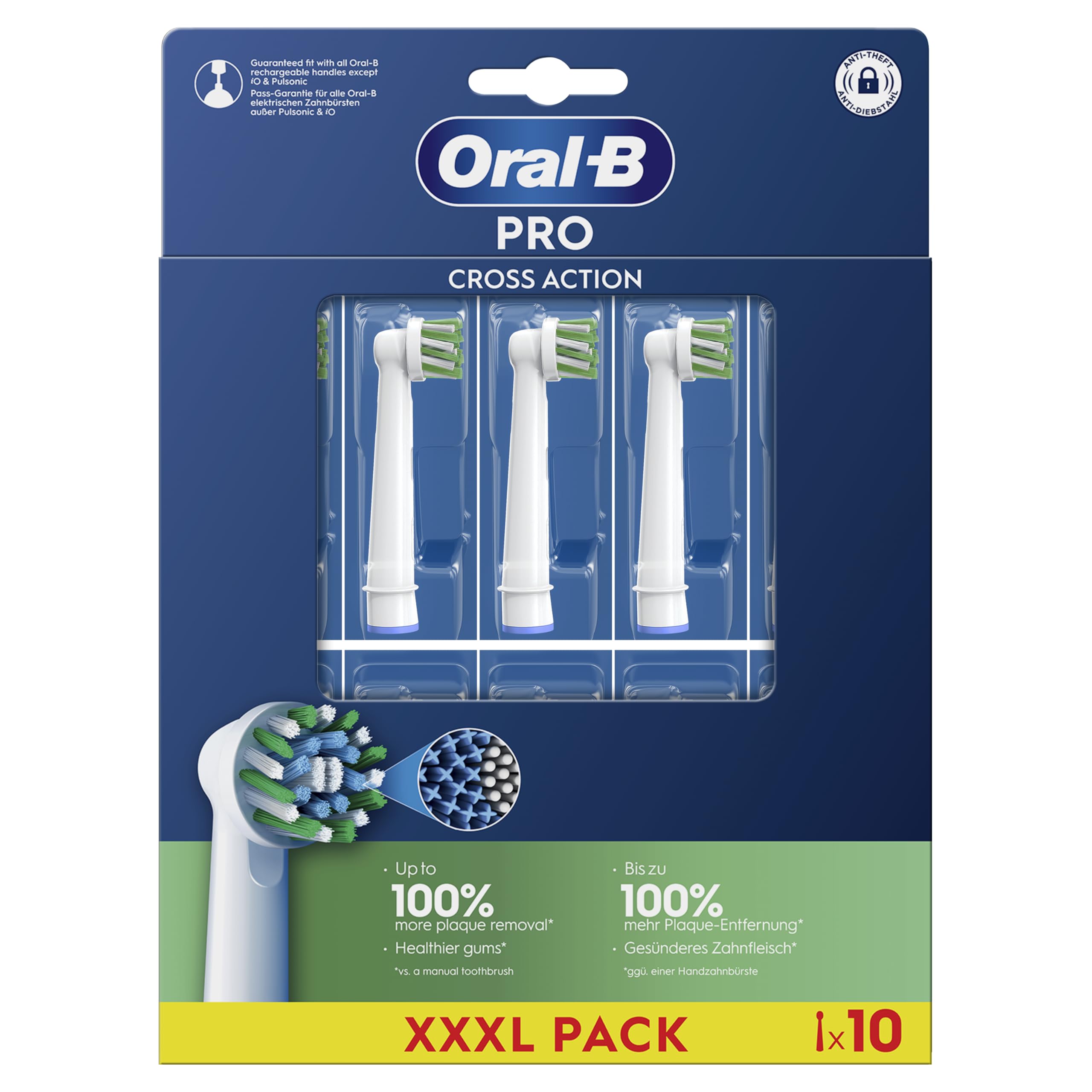 Buy now Oral-B Pro Cross Action Replacement Heads, 10 Heads at indiglob india