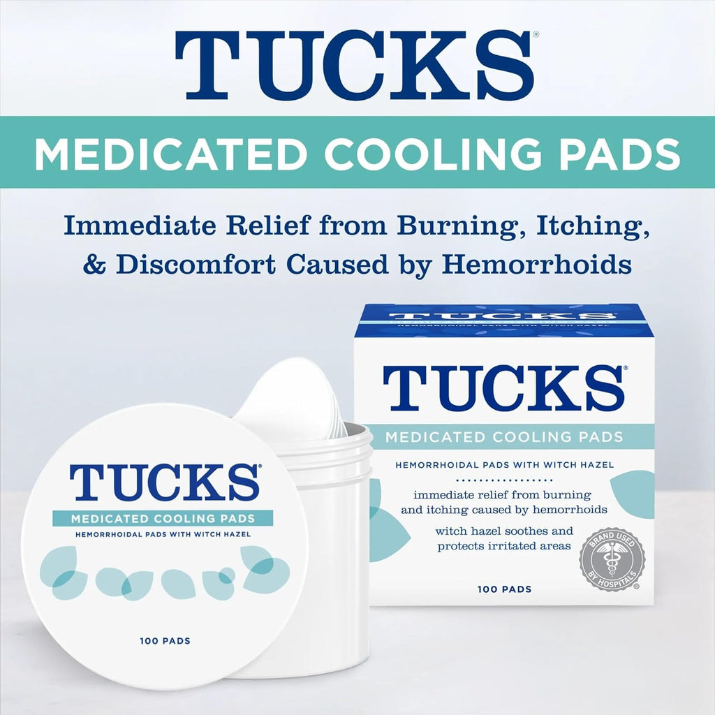 Buy now TUCKS Medicated Cooling Pads, 100 Count â€“ Pads with Witch Hazel, Cleanses Sensitive Areas, Protects from Irritation, Hemorrhoid Treatment, Medicated Pads Used By Hospitals at indiglob india