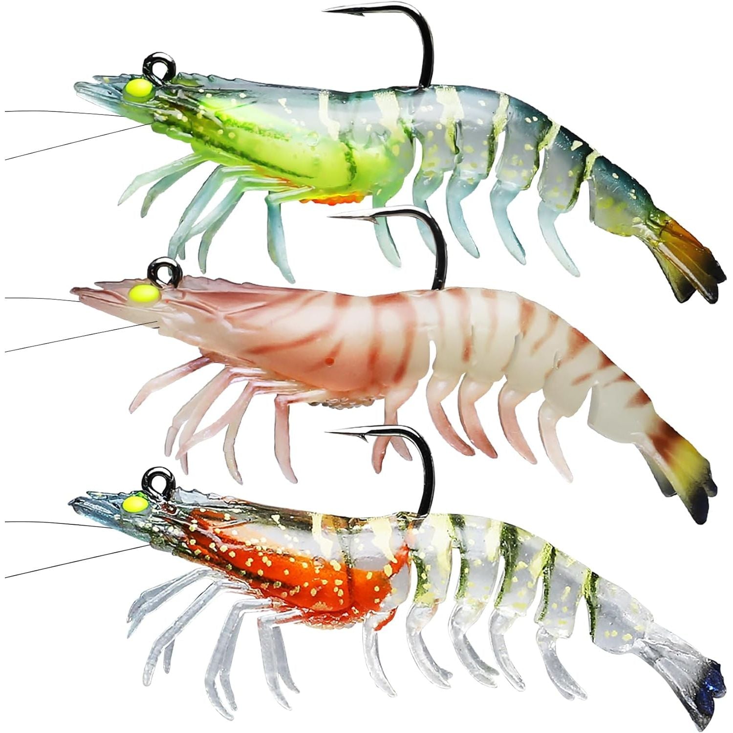 Buy now TRUSCEND Pre-rigged Fishing Jig Lures for Freshwater and Saltwater, Innovative Super Durable TPE Bass Lures, Lifelike Shrimp Crayfish Swimbait, Weedless Lure for Crappie Trout Walleye, Keep Separately at indiglob india