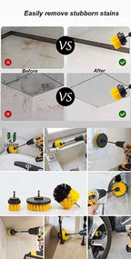 Buy now YIHATA 4 Pack Drill Brush Attachments Set,All Purpose Multi-Purpose Power Scrubber Cleaning Brush with Extended Long Attachment Kit, for Car,Grout,Floor,Tub,Shower,Tile,Bathroom and Kitchen Surface at indiglob india