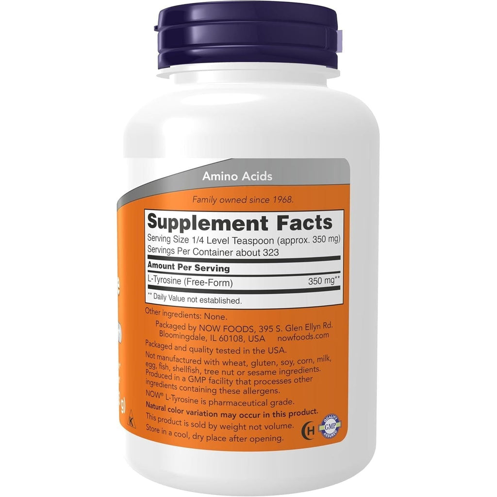 Buy now NOW Foods Supplements, L-Tyrosine Powder, Free-Form, Neurotransmitter Support*, Amino Acid, 4-Ounce at indiglob india