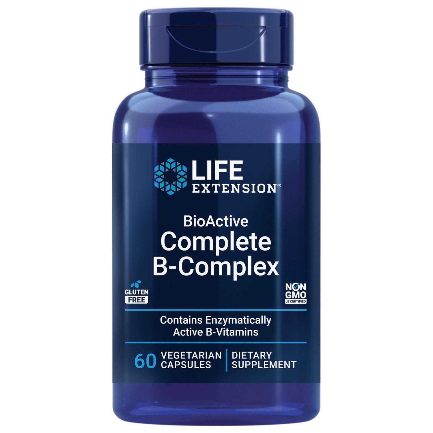 Life Extension BioActive Complete B-Complex, 60 Vegetarian Capsules | Complete B Complex for Heart, Brain & Nerve Support with Healthy Energy & Metabolism in Vegetarian Capsules