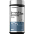 Horbäach Glucosamine Chondroitin MSM | 360 Caplets | Advanced Formula with Turmeric | Non-GMO, Gluten Free