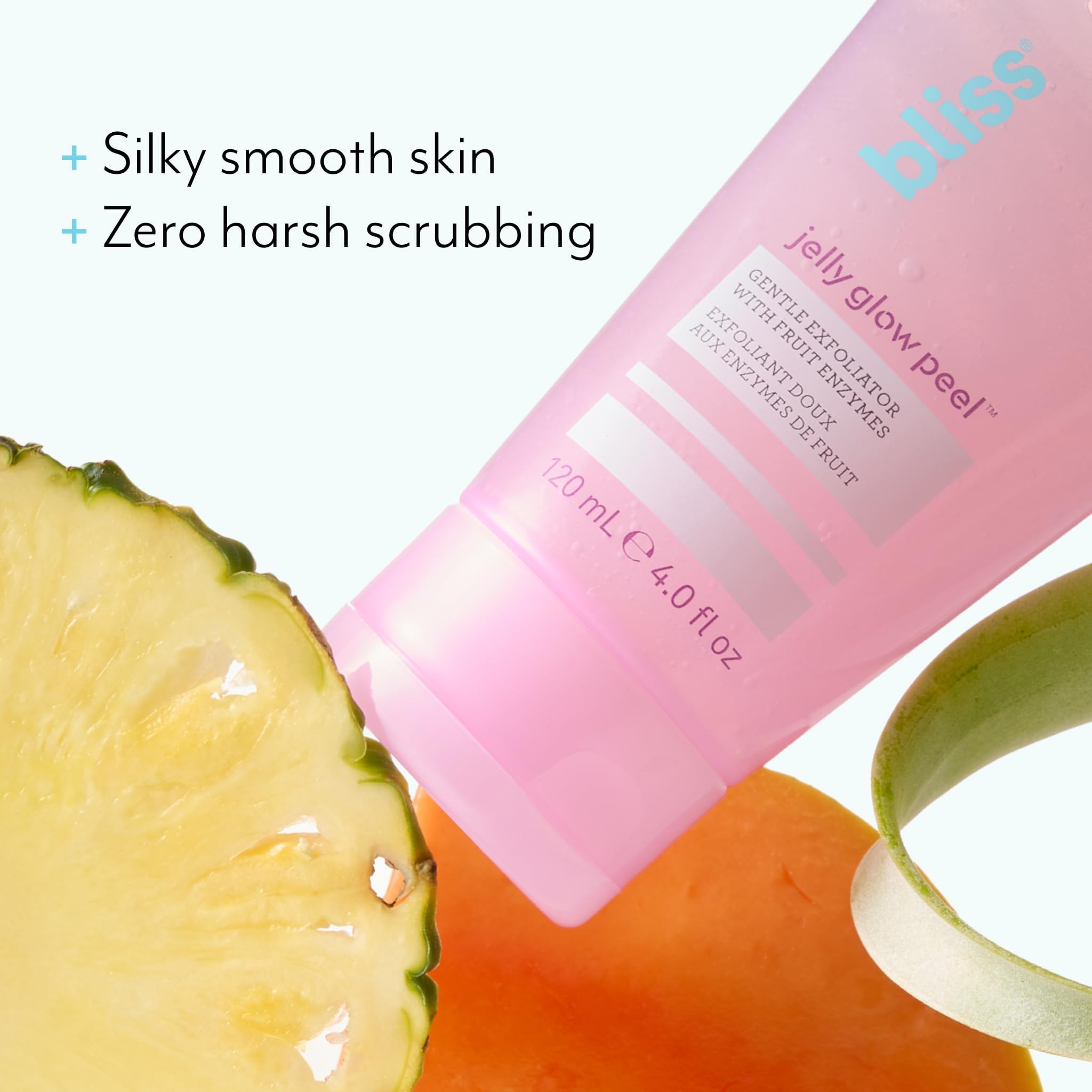 Buy now Bliss Jelly Glow Peel™ Gentle Non-Abrasive Cleanser and Exfoliator With Fruit Enzymes - 4 Oz - Nourishes and Hydrates Skin - Clean - Vegan & Cruelty Free at indiglob india