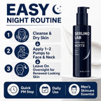 Serlino Lab Night Face Cream for Men - Retinol Night Cream with Hyaluronic Acid & Olive Oil, Collagen Boosting Face Moisturizer, Firms Men's Sagging Neck & Jowls, Reduces Deep Wrinkles, 1.7 Fl Oz