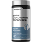 Horbäach Glucosamine Chondroitin | Plus MSM & Turmeric | 180 Coated Caplets | Non-GMO, Gluten Free Supplement