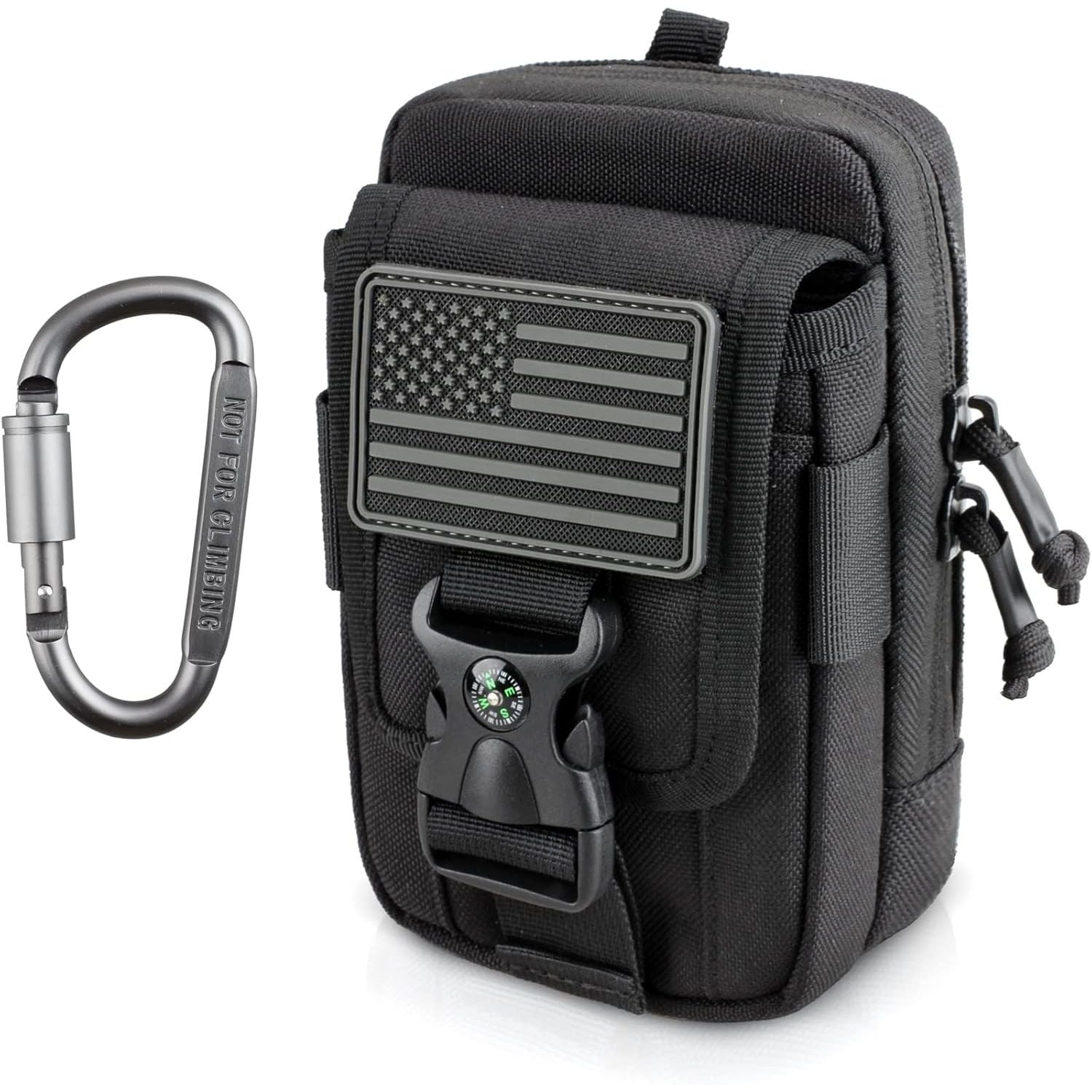 Buy now WYNEX Tactical Compass Phone Pouch, Large Molle Smartphone Holster Case Double Capacity Small Utility EDC Pouch with Compass Buckle and Carabiner at indiglob india