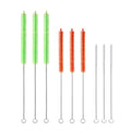 9PCS Reusable Long Colored Straw Cleaner Brush Set 12" Bendable
