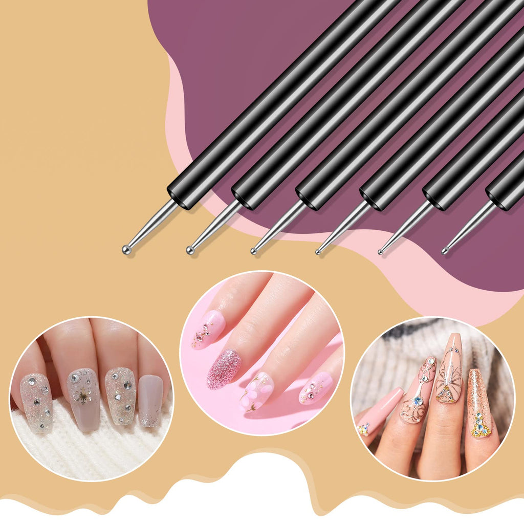 Nail Art Dotting Tools 6PCS Double-ended Brushes Kit Gel Polish | Liner Brushes Design Pen For Nail Drawing And Nail Paint Brushes Small Detail Brushes