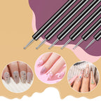 Nail Art Dotting Tools 6PCS Double-ended Brushes Kit Gel Polish | Liner Brushes Design Pen For Nail Drawing And Nail Paint Brushes Small Detail Brushes