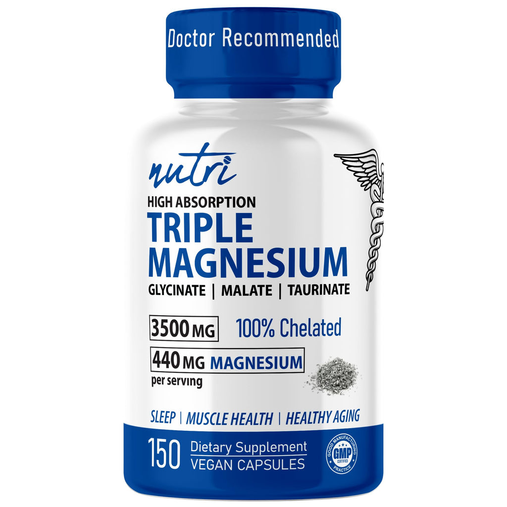 Nutri Triple Magnesium Complex, Glycinate, Malate, Taurinate, 440mg,120 Ct