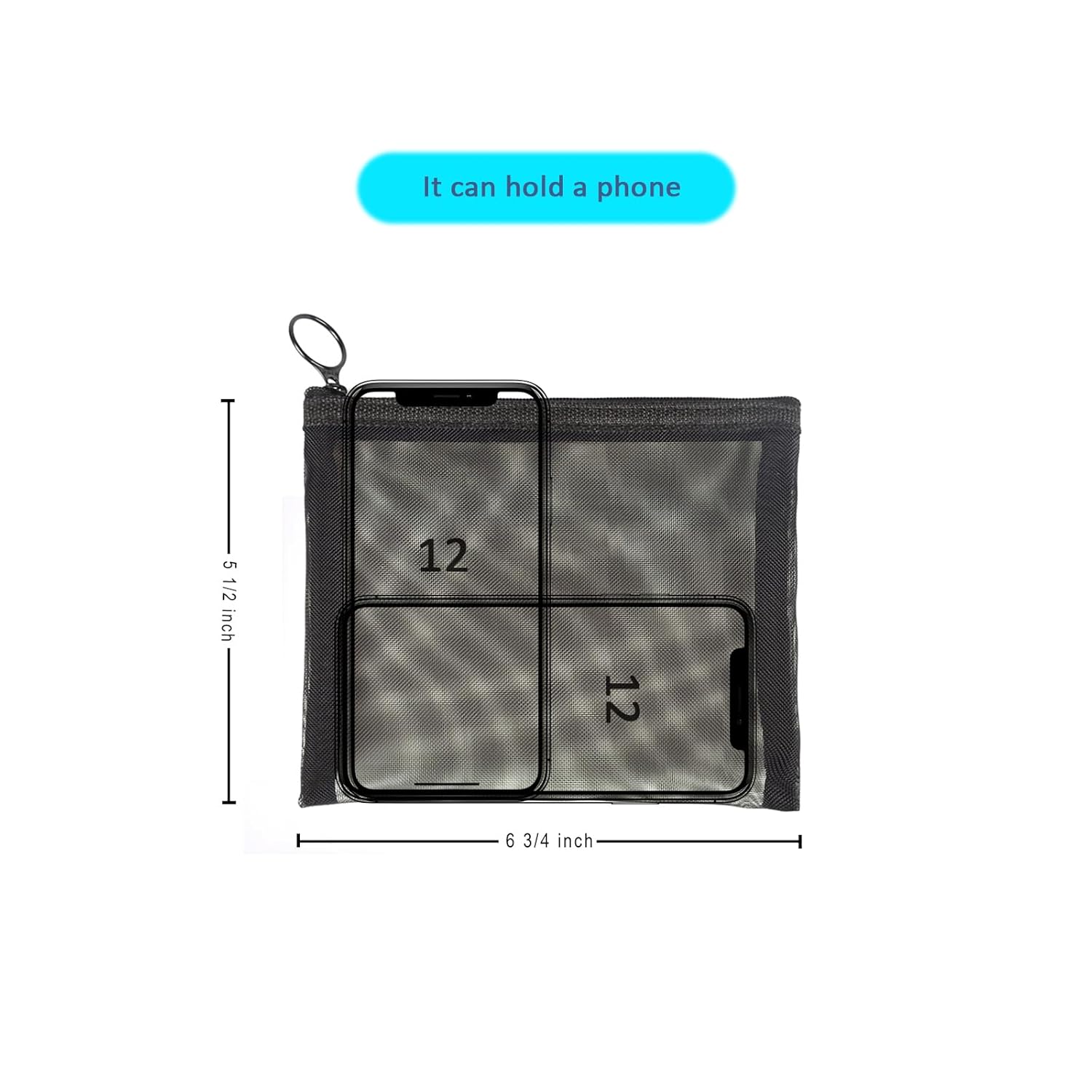 Buy now Patu Zipper Mesh Bags, Size M / A6, 5 Pieces, Beauty Makeup Cosmetic Accessories Organizer, Travel Toiletry Kit Set Storage Pouch, Black at indiglob india