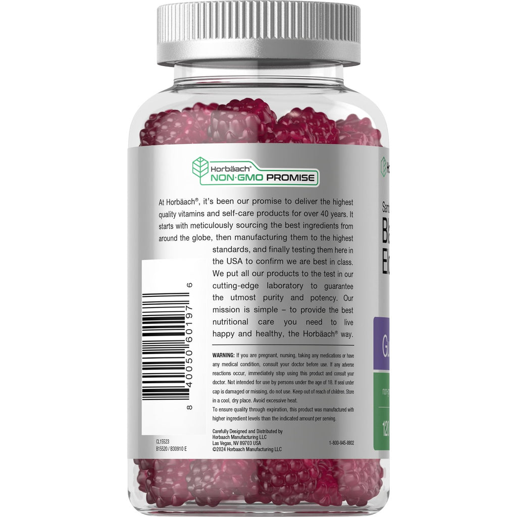 Horbaach Black Elderberry Gummies | 120 Count | Berry Flavor | Sambucus Extract with Zinc and Vitamin C | Vegan, Non-GMO, and Gluten Free Supplement for Adults