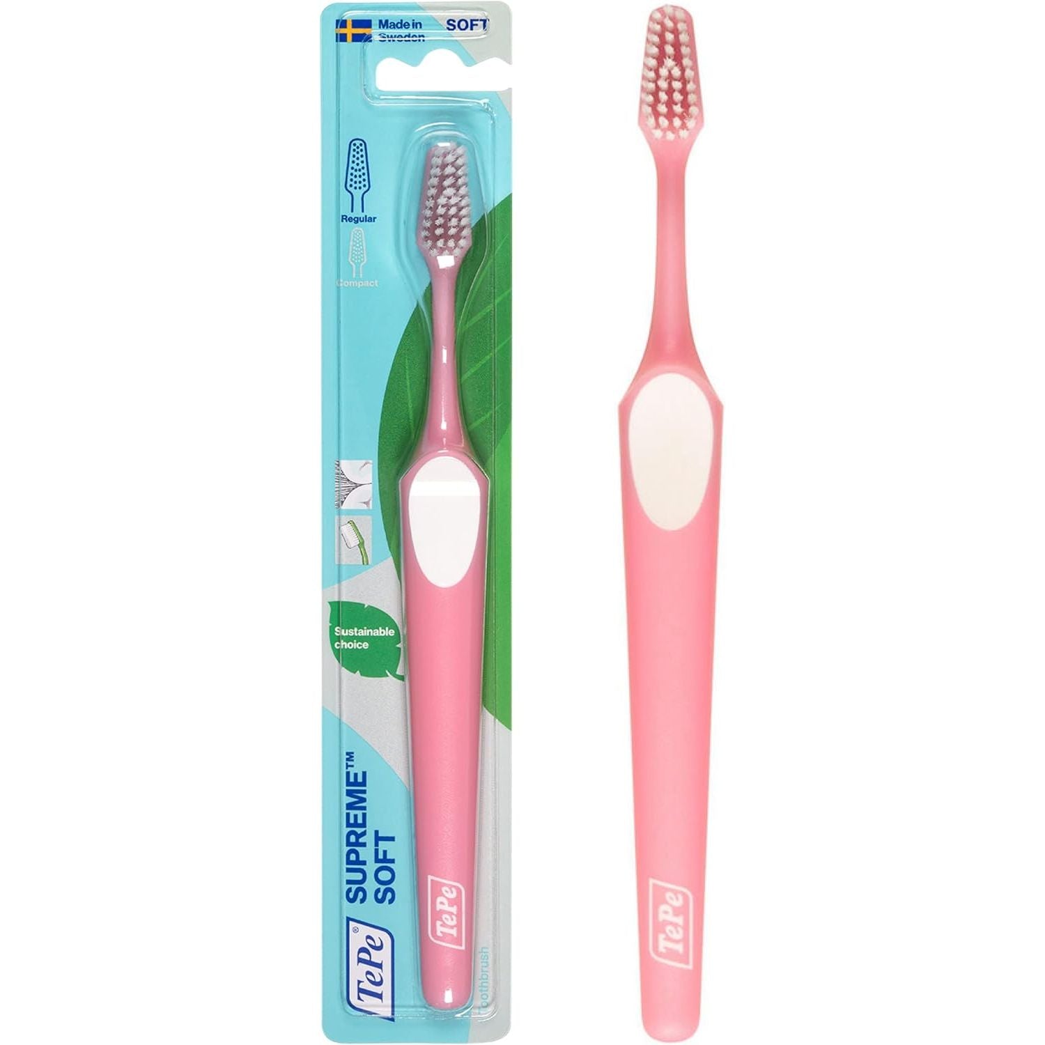 Buy now TePe Supreme Toothbrush, Soft Bristle Toothbrush, Tapered Brush Head for Sensitive Teeth and Gum Care, Adult, 3 Pack Supreme Soft - 1 Pack at indiglob india