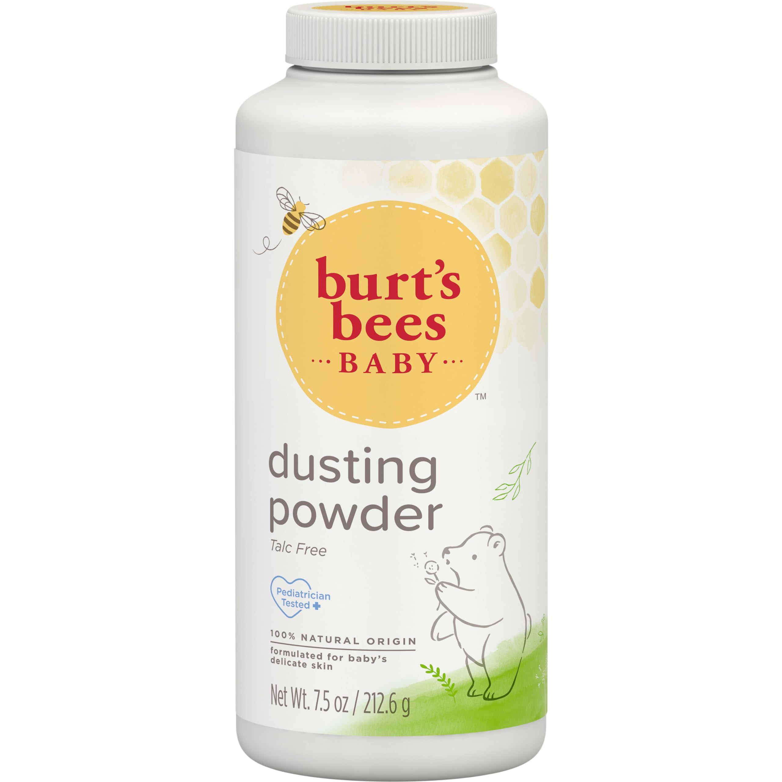 Burt's Bees Baby Dusting Powder, 7.5 Ounces | Talc-Free, Pediatrician Tested, Baby Skin Care Essential, Helps Keep Skin Soft and Dry, 100 Percent Natural Origin
