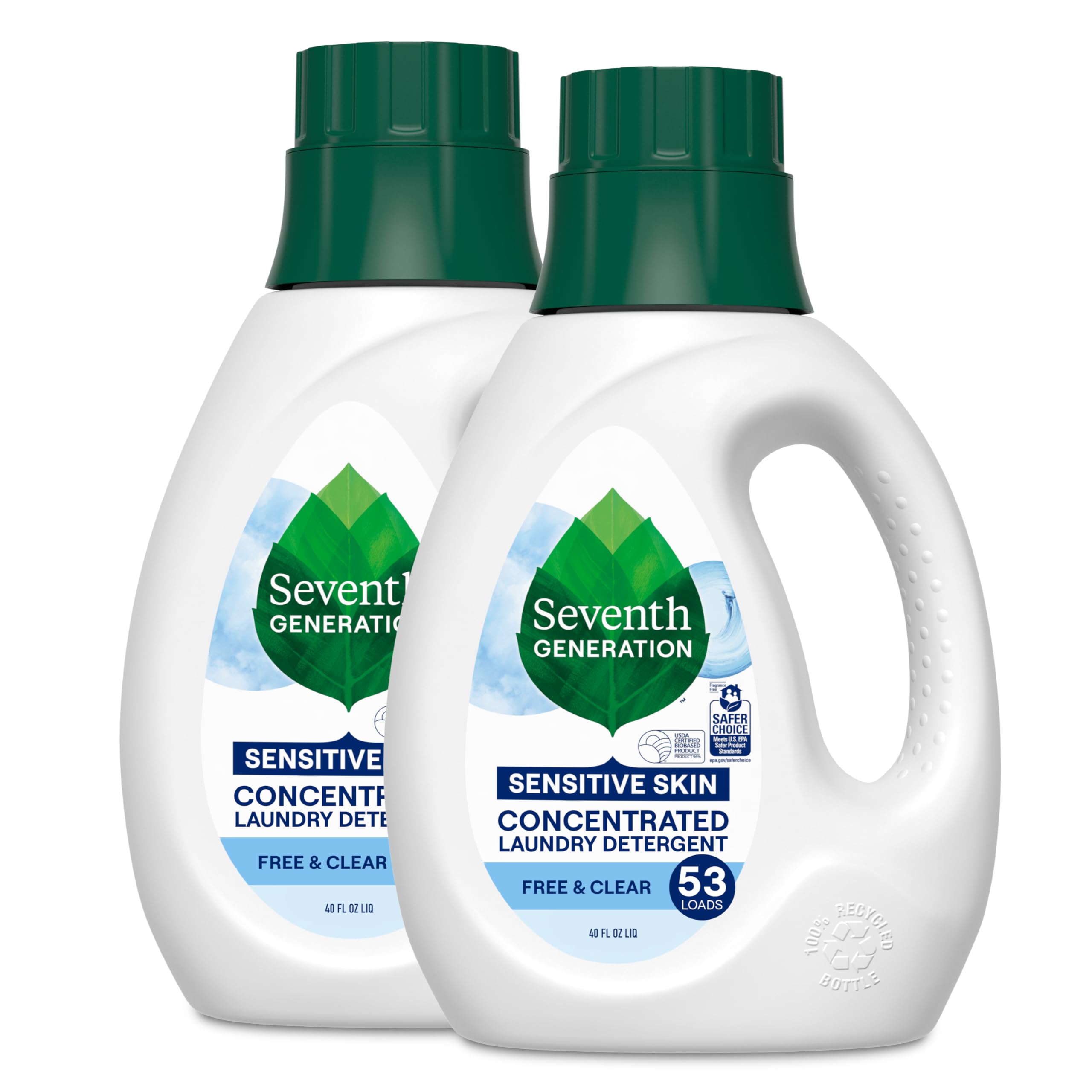 Buy now Seventh Generation Concentrated Laundry Detergent Liquid Free & Clear Fragrance Free 40 Fl Oz (Pack of 2) at indiglob india