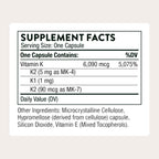 THORNE Vitamin K, Vitamins K1 and K2 (as MK-4 and MK-7), 60 Capsules | Helps Maintain Bone Mineral Density & Supports Healthy Blood Vessels*, Gluten, Dairy & Soy-Free, NSF Contents Certified