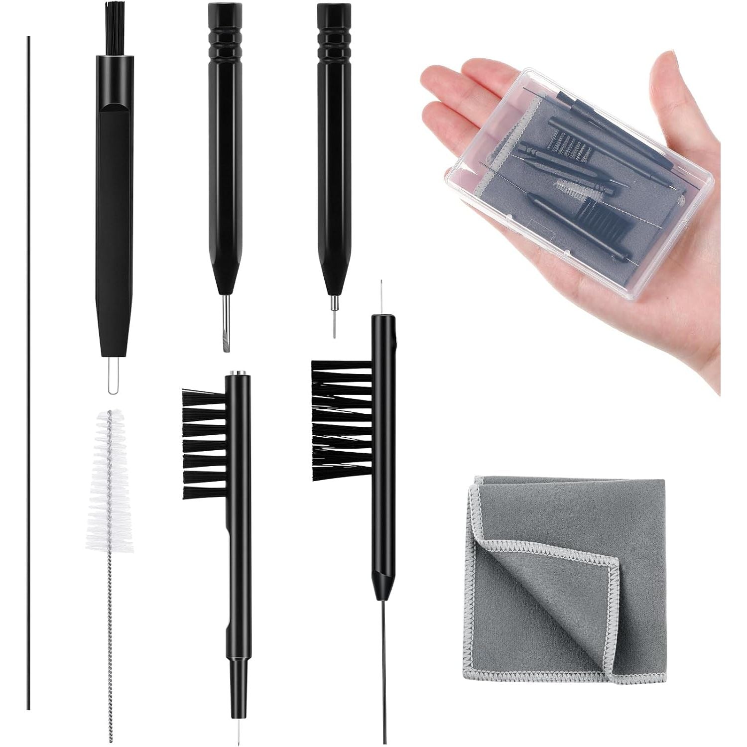 Buy now Patelai 12 Pcs Hearing Aid Cleaning Kit Hearing Aid Tools Cleaner Kit Accessories with Wax Loop and Magnet Multi-Functional Earphone Earbuds Cleaner Set with Velvet Bag (White Tube) Style: C 9 at indiglob india