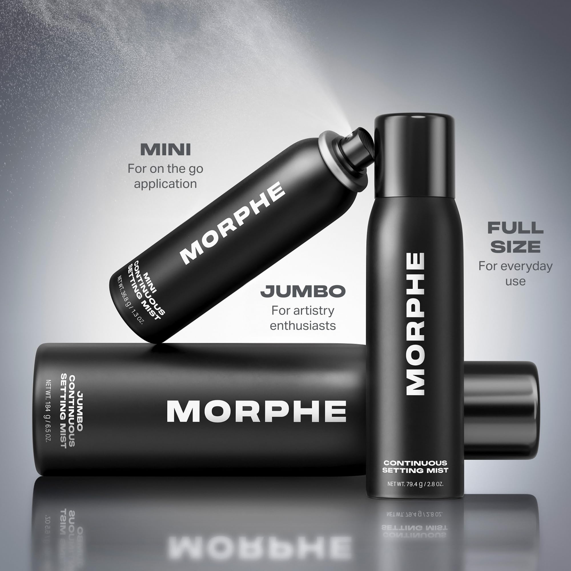 Morphe Continuous Setting Mist - Micro-Fine Makeup Setting Spray with a Natural Radiant Finish - Helps Makeup Resist Caking or Fading & Increases Wear of Foundation (2.8 fl oz)