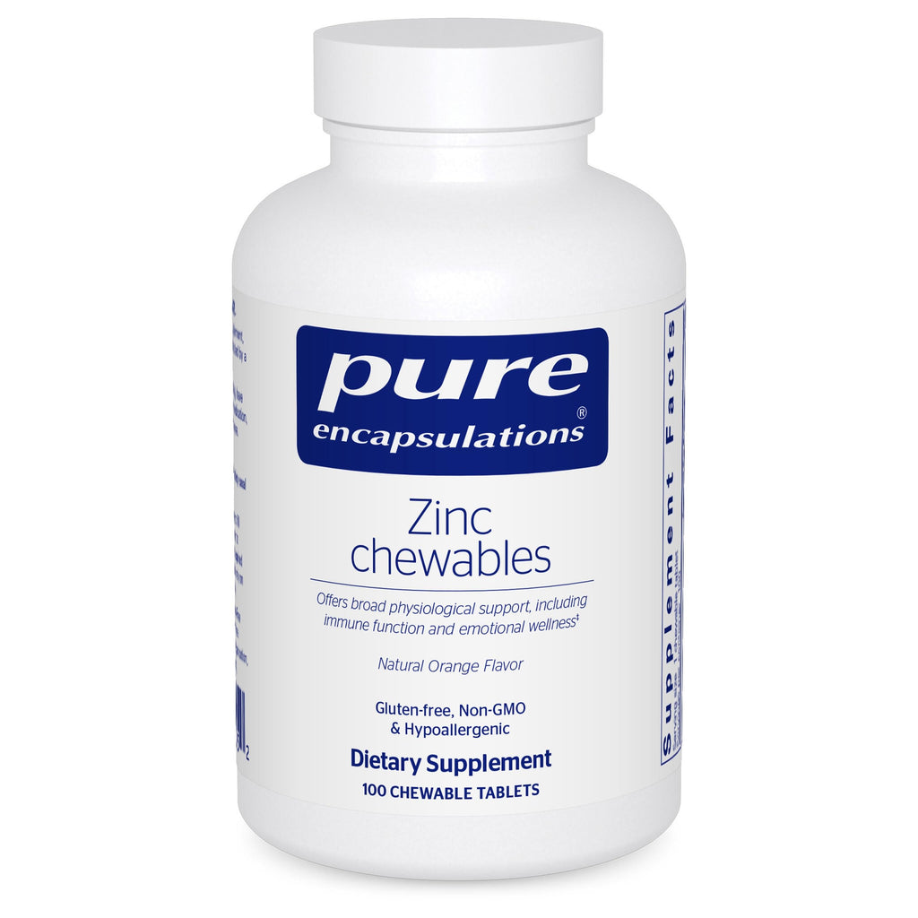 Pure Encapsulations Zinc Chewables, Natural Orange, 100 Chewable Tablets