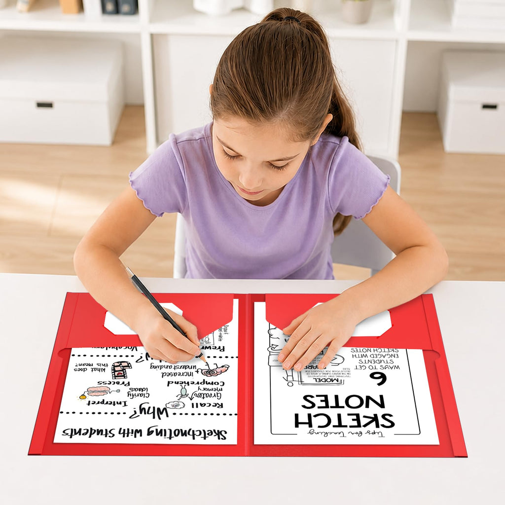 7 Pack Folders with Pockets, Colored Paper Pocket Folder