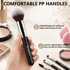 BEAKEY Makeup Brushes set with 2 Blending Sponges,10 Brush Face and Eye Set | Beginner-friendly face and eye tools with soft synthetic fibers for light,buildable coverage from foundation to eyeshadow