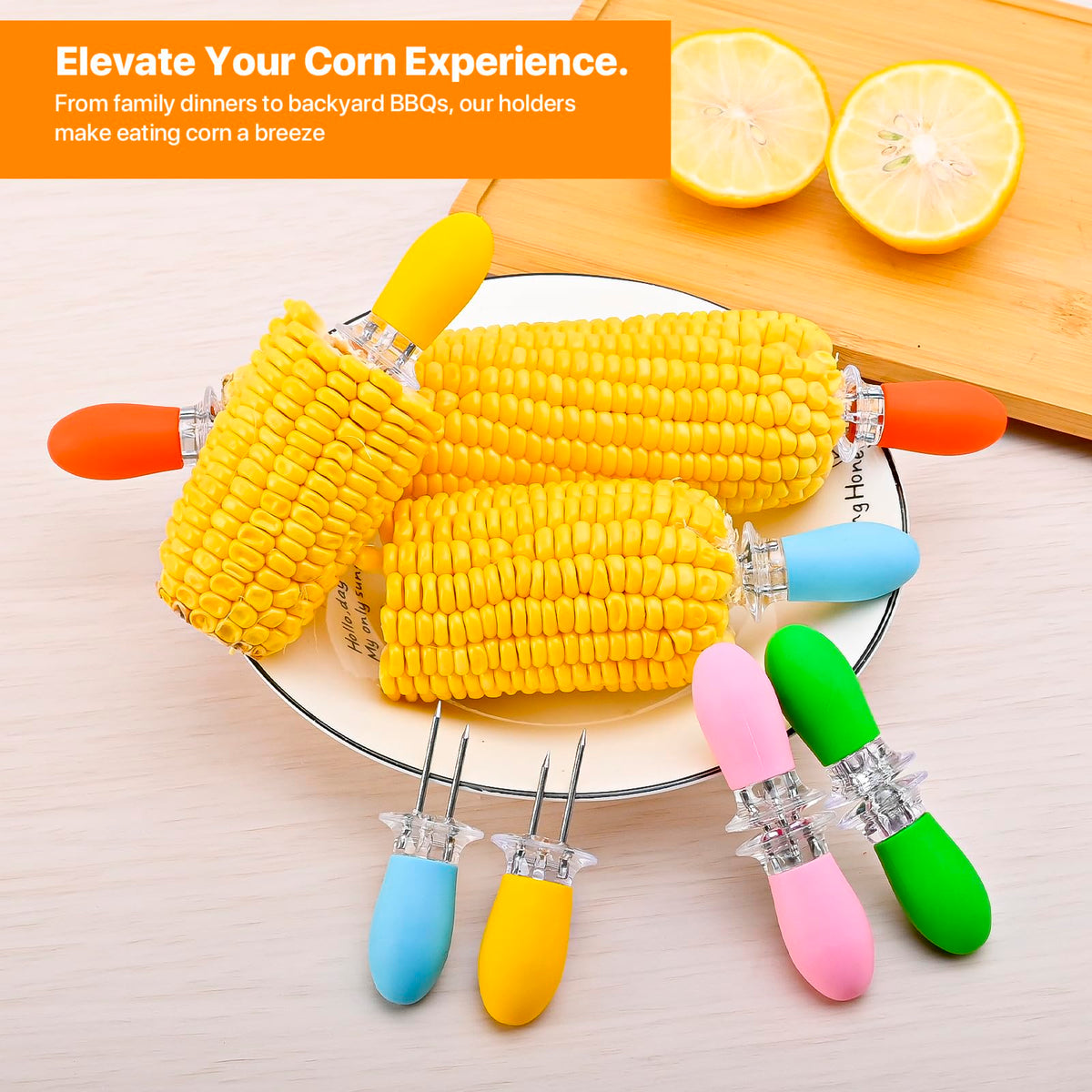 Corn on the Cob Holders, 5 Pairs Corn Holder Set, Corn Skewers Sticks