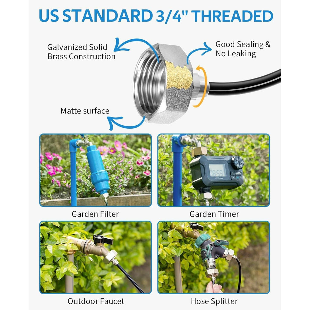 Buy now HOMENOTE Misting Cooling System, 26FT (8M) Misting Line + 7 Brass Mist Nozzles + Brass Adapter(3/4") Outdoor Mister for Patio Backyard Garden Greenhouse at indiglob india