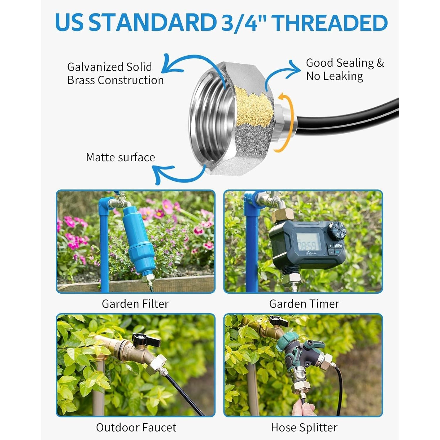 Buy now HOMENOTE Misting Cooling System, 26FT (8M) Misting Line + 7 Brass Mist Nozzles + Brass Adapter(3/4") Outdoor Mister for Patio Backyard Garden Greenhouse at indiglob india