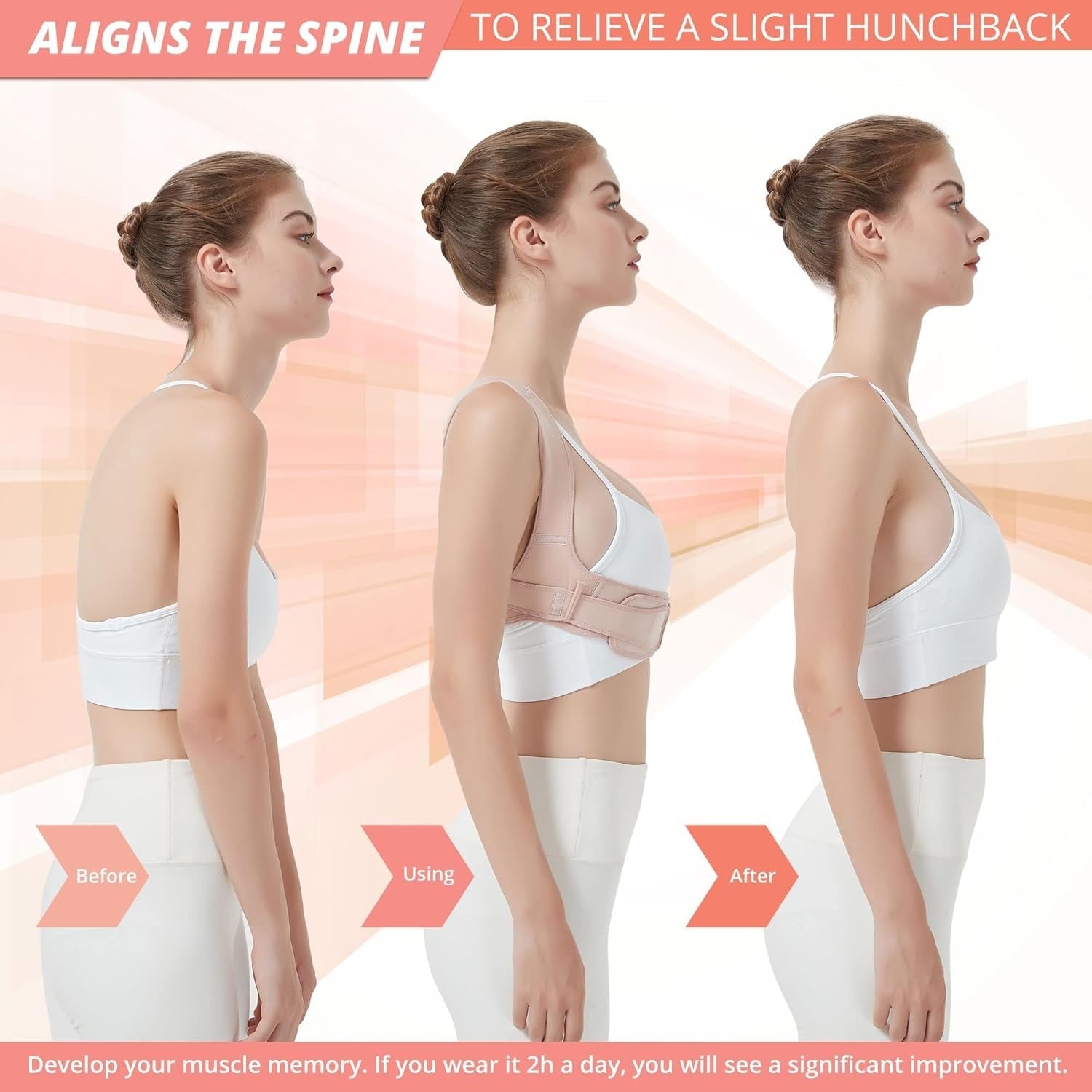 Buy now Posture Corrector for Women and Men, Adjustable Upper Back Brace for Posture Hunchback Support and Providing Pain Relief from Neck, Shoulder, and Upper Back (Small/Medium) at indiglob india