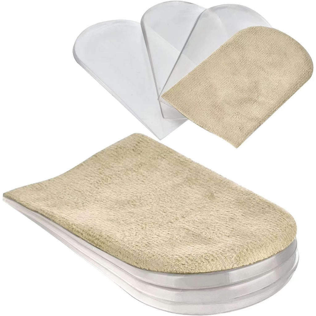 AccEncyc Adjustable Heel Lift Inserts 2 Pack Soft Silicone Height Increase Insoles Heel Lifts for Shoes 1/4" to 1" - 4 Layers