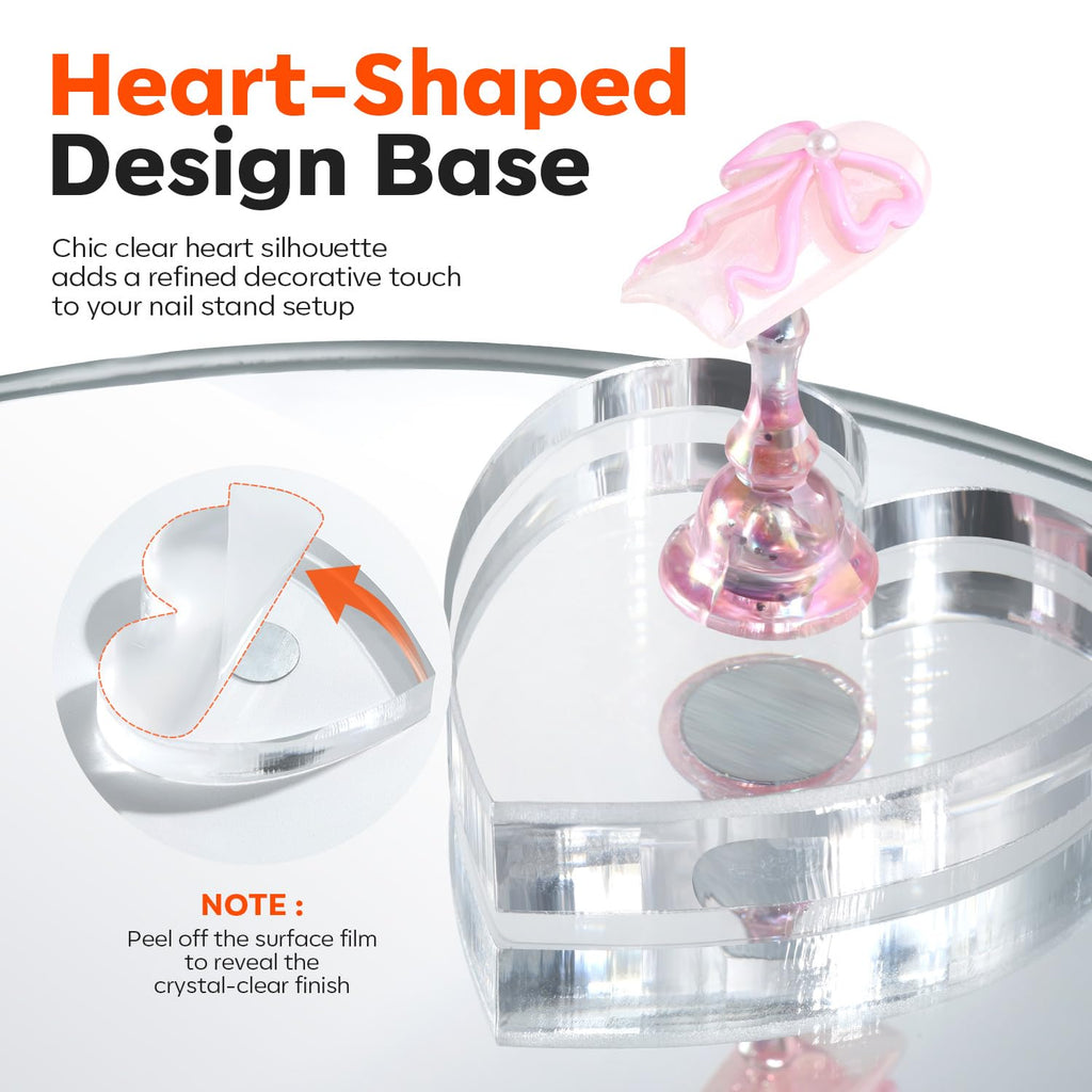 Chic heart-shaped design base elevates your nail setup. Order online for Modelones Short Almond Nail Tips today!