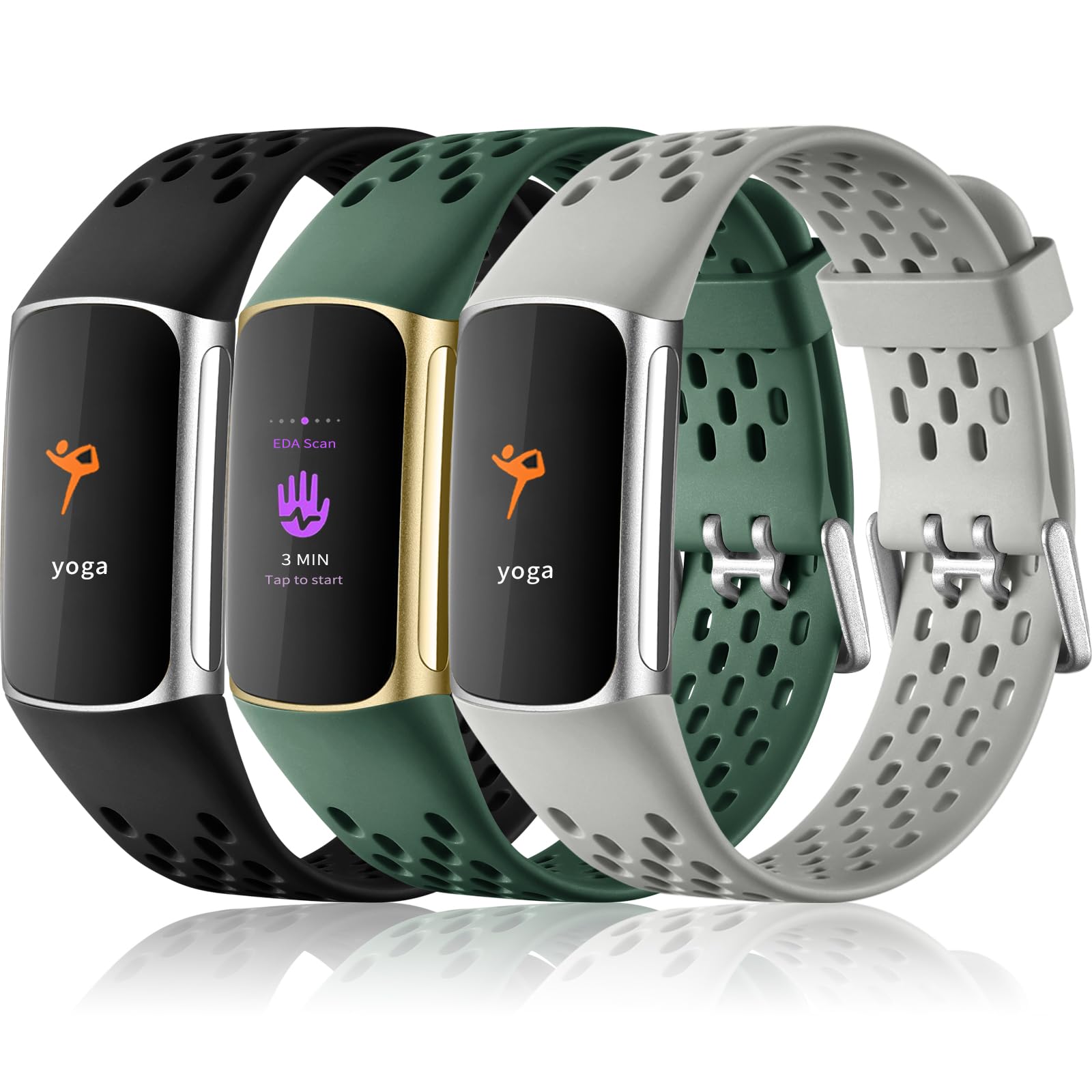 Buy now Maledan Compatible with Fitbit Charge 5/ Fitbit Charge 6 Bands Women Men, Breathable Sport Band Soft Waterproof Replacement Wristbands Strap for Fitbit Charge 5/ Charge 6 Advanced Fitness Tracker at indiglob india