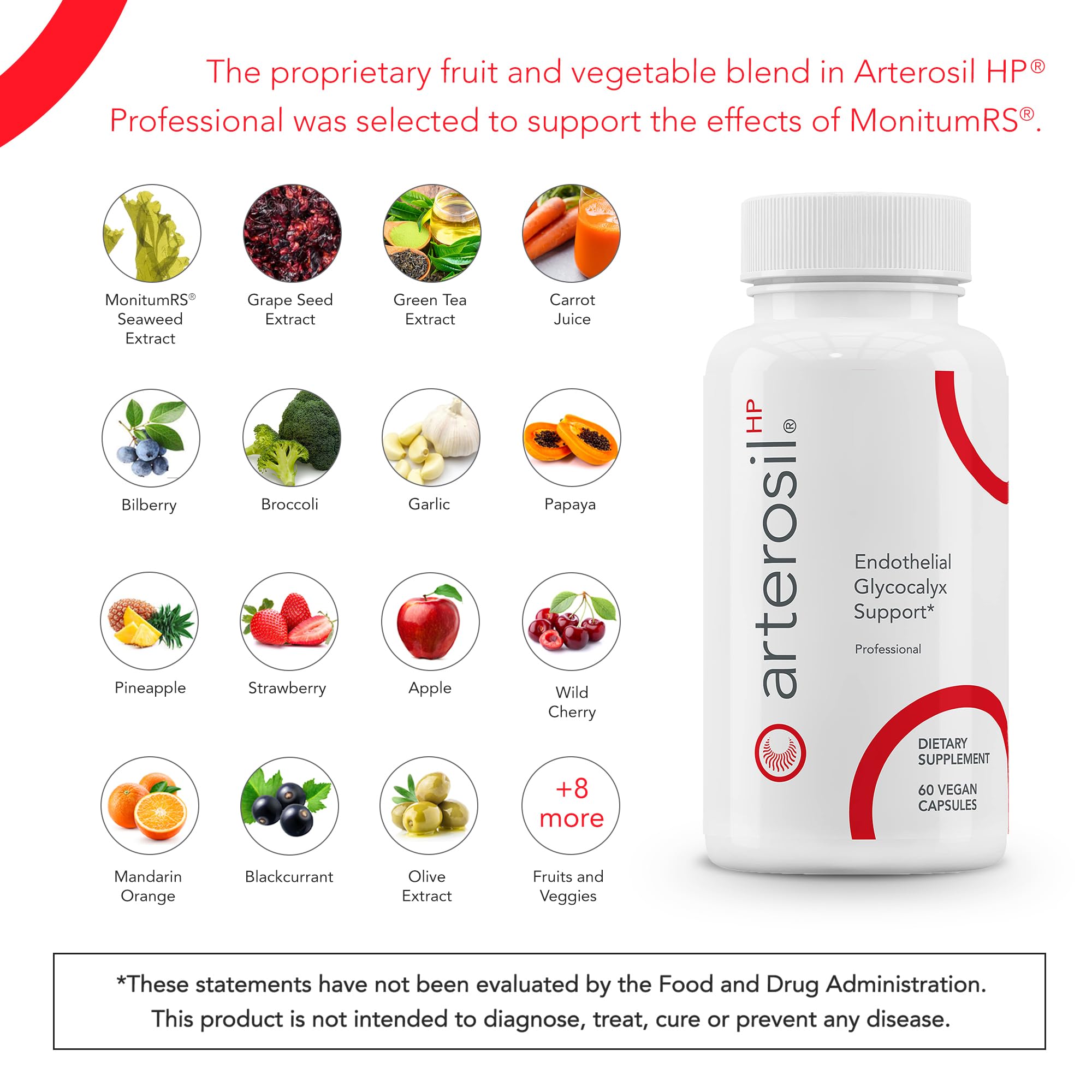 Calroy Arterosil HP Professional - Heart Health Support - 60 Vegan Capsules | Endothelial Glycocalyx Support - Artery Health & Circulation Support - MonitumRS® Rhamnan Sulfate from Monostroma nitidum