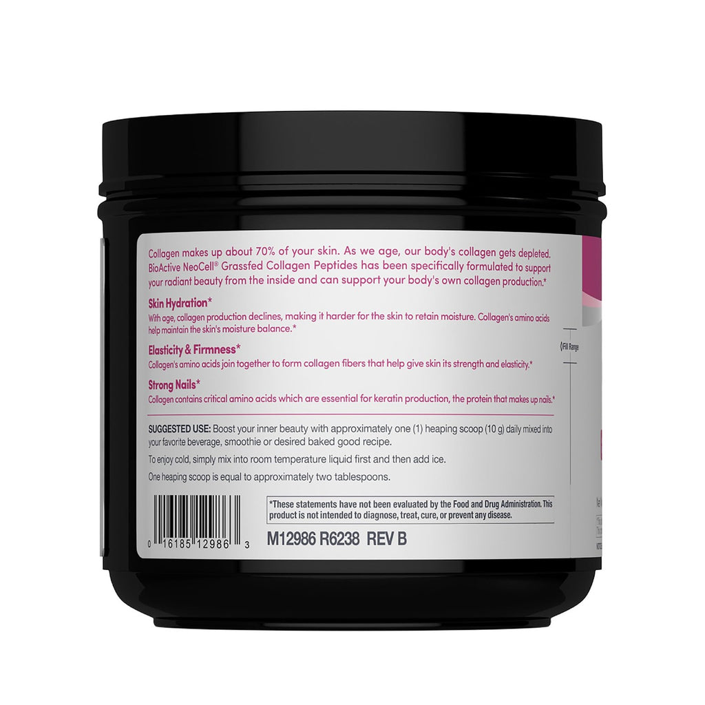 NeoCell Grassfed Collagen Peptides Powder | 14 oz | Unflavored | for Women and Men | Hair, Skin, & Nails