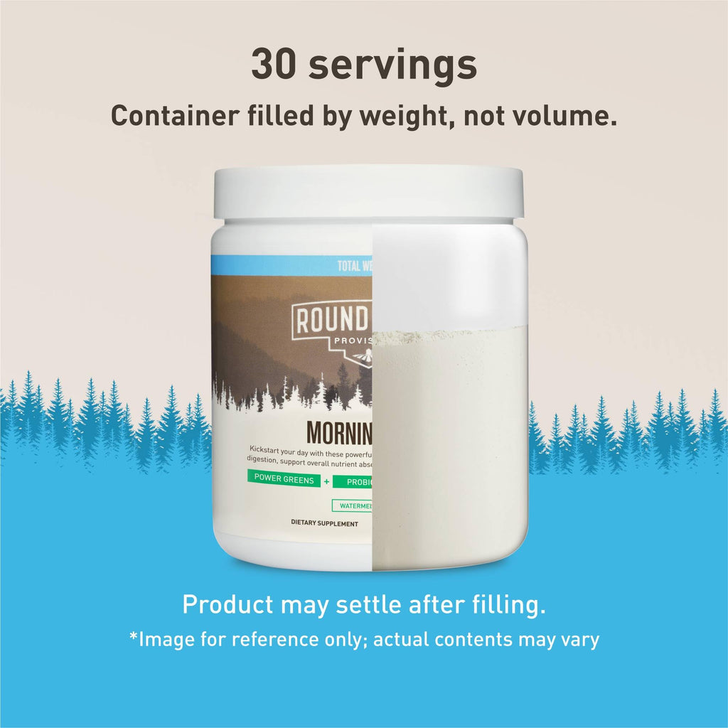 ROUNDHOUSE PROVISION Morning Kick Greens Powder, Watermelon Mint, 3 Pack | Greens Superfood Powder for Gut Health, Sugar Free, Caffeine Free, Ashwagandha, Collagen Peptides, Probiotics, Chuck Norris