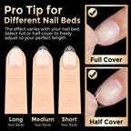 Luckyfairy Extra Short Almond Nail Tips 504pcs Soft Gel Short Nails 12 Size | Pre-Shaped Clear Press On Almond Nails, Half Matte Full Cover Short Nail Tips Acrylic, Natural Almond Shape, Nail Art DIY