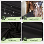 Professional Hair Cutting Cape with Neck Duster Brush, Large Size Salon Barber Cape for Men, Women and Kids(Black)