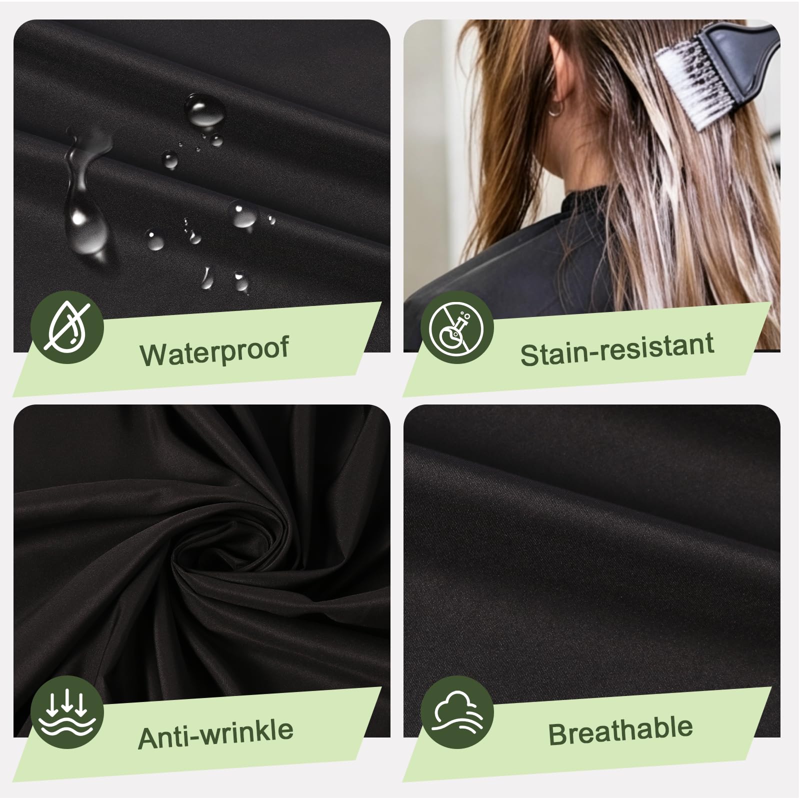 Professional Hair Cutting Cape with Neck Duster Brush, Large Size Salon Barber Cape for Men, Women and Kids(Black)