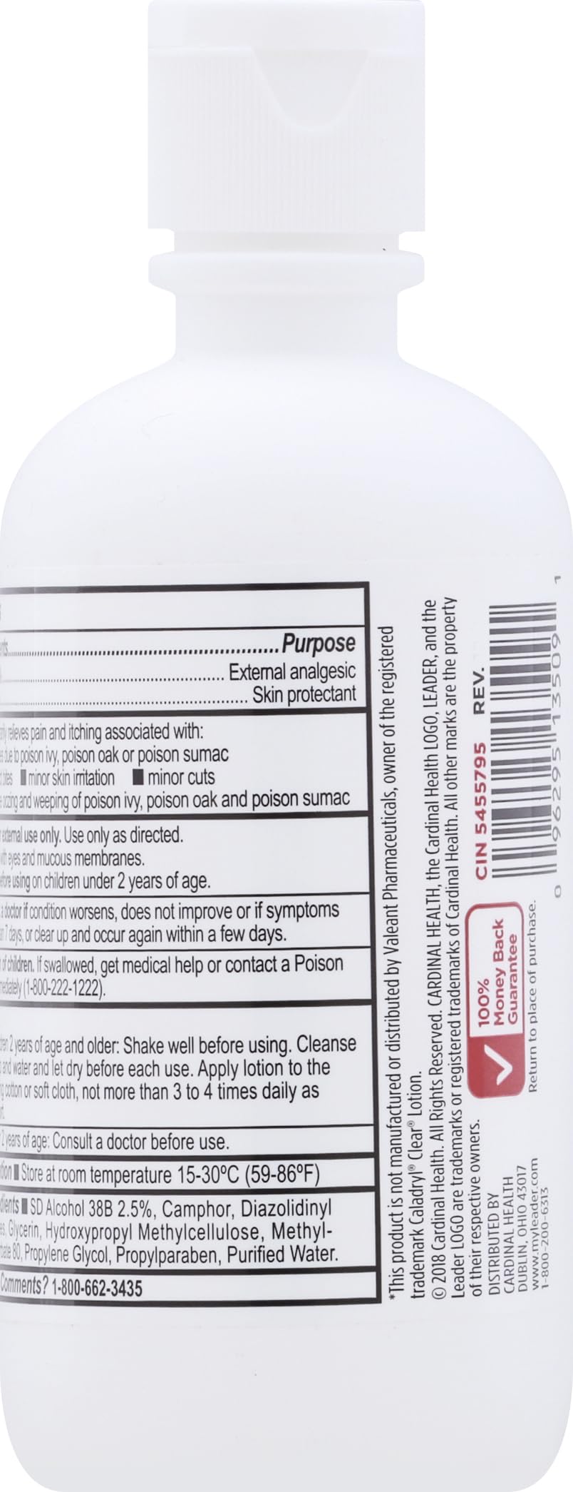 Leader Medicated Calamine Clear Lotion, Anti-Itch, External Analgesic Skin Protectant, Relieves Minor Skin Irritations, Poisen Ivy, Poisen Oak,Insect Bites, 6 oz