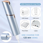 innobeaut Painless Electric Facial Hair Remover for Women, USB Rechargeable | LED reveals fine hairs, Portable face shaver for upper/lip/chin/peach fuzz, Facial hair removal for women,Blue Device only