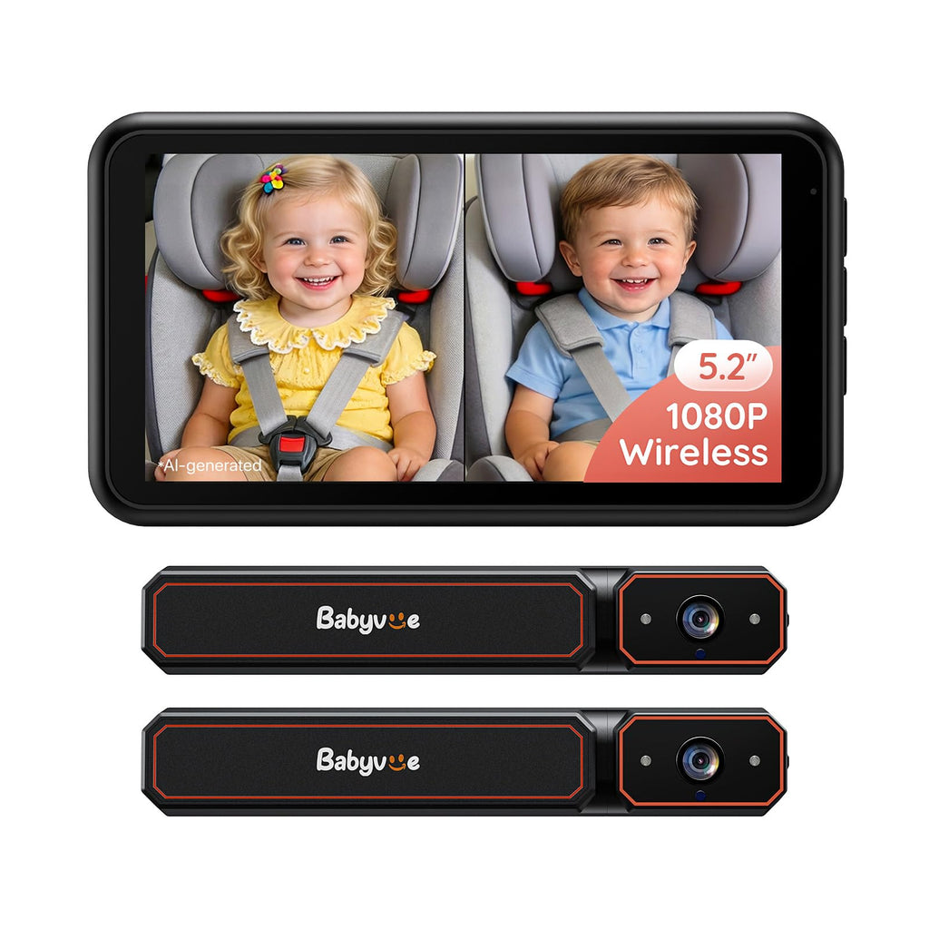 Babyvue BV6PRO Wireless Dual Car Camera Baby Monitor Fast Setup