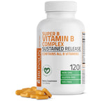 Bronson Super B Vitamin B Complex Sustained Release for Energy, 120 Tablets | B1, B2, B3, B6, Folic Acid, B12, Biotin & Pantothenic Acid, One-Tablet Formula, Non-GMO, Gluten-Free & Soy-Free