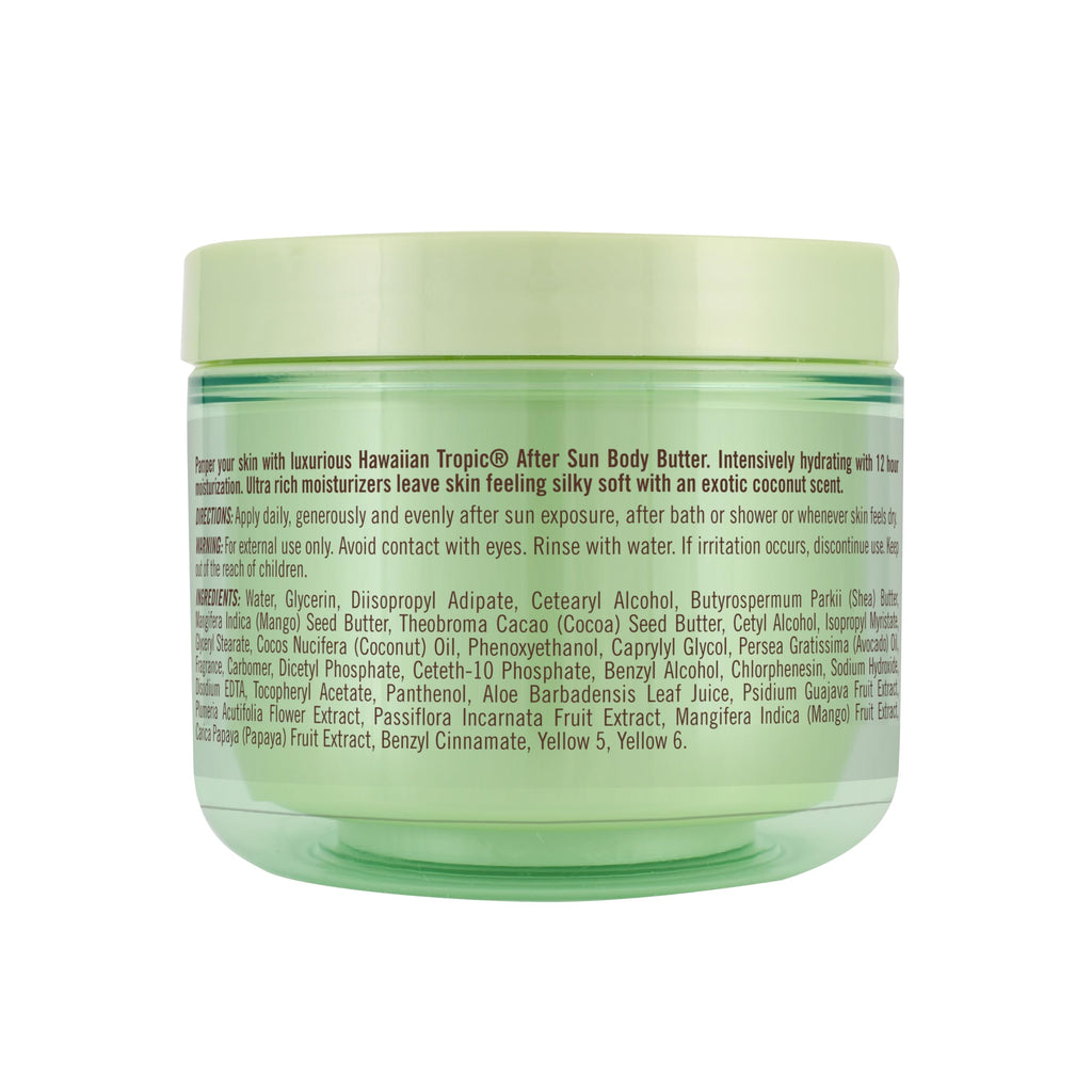 Hawaiian Tropic After Sun Body Butter with Coconut Oil, 8 Oz | Moisturizing after sun lotion, 12 hours of hydration, Coconut scent, Made with shea butter, Soothes skin
